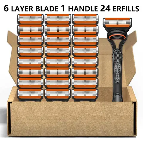 Men's Manual Shaver Kit, Safe Rust-Proof Replaceable Blade, Easy to Use and Replace, High-Quality Fully Washable Materials, Classic Men's Daily Shaving Tool, Shaving Products