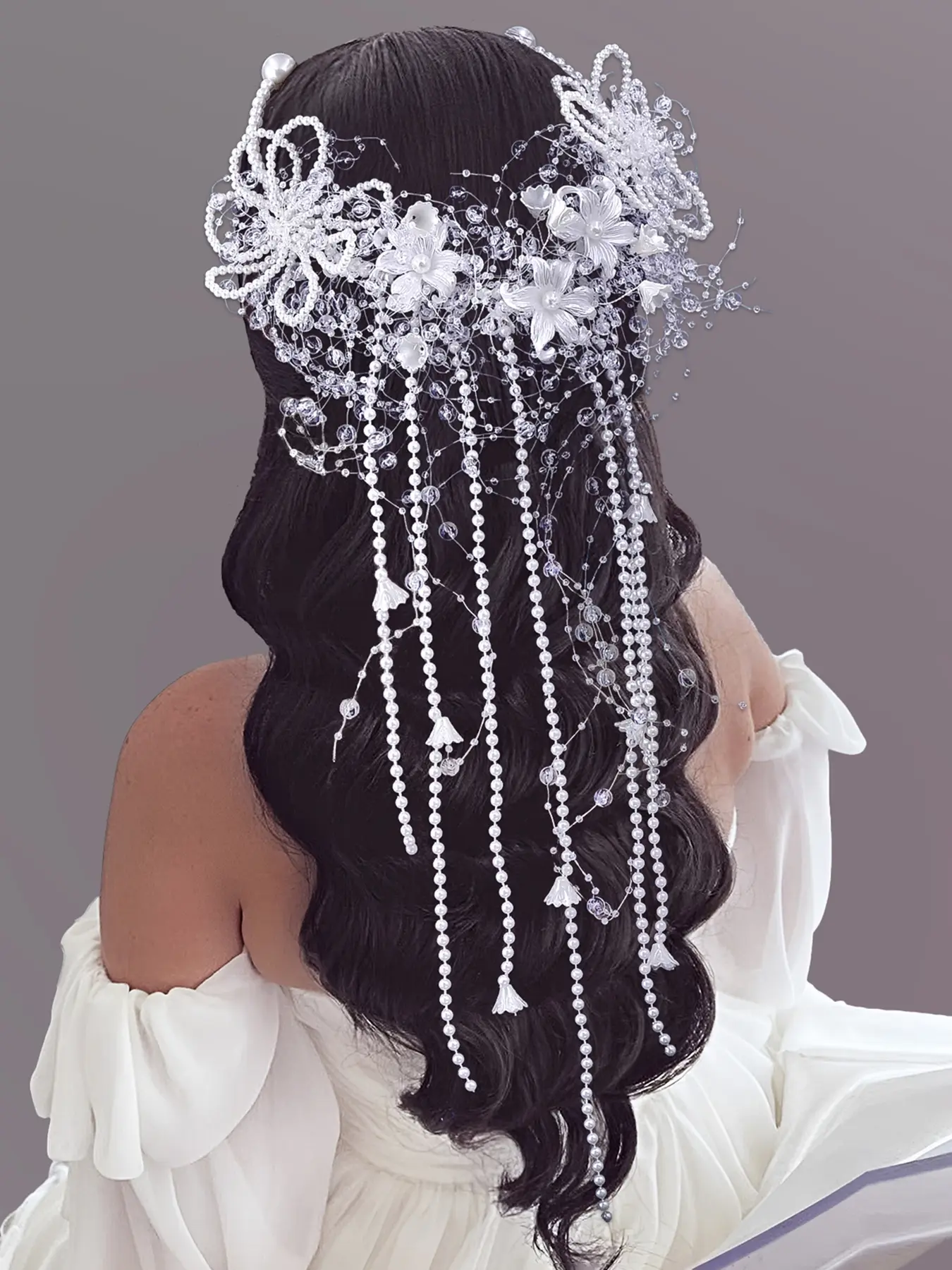 Mother's Day Gift Handmade Pearl Headband for Women, Elegant Bridal Hair Accessory, Faux Pearls Wedding Party Hat, All Season Wearable Jewelry