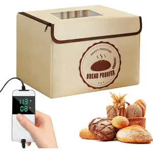 Versatile Dough Proofer Warming Box Adjustable Temperature Timer Control Bread Proofing Box Collapsible Design Sourdough Proofing Container for Making Bread