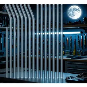 20 Reusable Glass Straws Set - 8.5 Inch Clear Drinking Straws for Beverages - 8 Straight & 8 Bent Straws with Cleaning Brushes - Dishwasher Safe - Eco Friendly Smoothie & Cocktail Straws