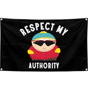 Respect My Authority Lawn Flag 3X5 Feet 100% Polyester Fabric Ideal for Holidays Parties and Outdoor Spaces Includes Banners and Ornaments