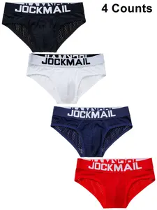 Men's Letter Tape  Briefs, Casual Comfy Breathable Underwear for Daily Wear, Fashion Men's Underwear for All Seasons