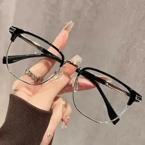 Blue Light Blocking Glasses for Men Women Rectangular Square Frame Computer Glasses Lightweight Anti Eye Strain Eyewear for Work Office Gaming Study Daily Screen Use