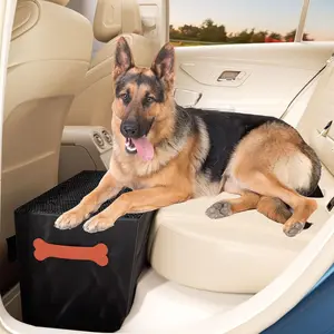 Front and  Seat Extender for Dogs, Hard Bottom  Ramp Stairs for , Bed, Sofa or  Accessories, Black