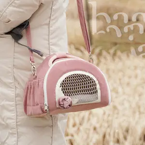Breathable Pet Bag Small Pet Carrier Bag Breathable Comfortable Pet Travel Tote Bag Sling for Hamster Guinea Pig Rabbit Hedgehog