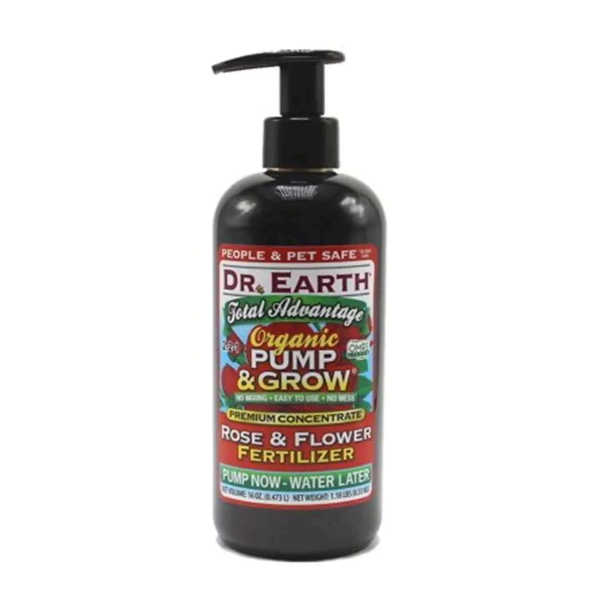 Dr Earth 16 oz Organic, Pump & Grow Total Advantage Rose & Flower Fertilizer