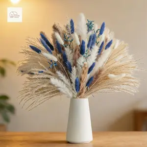 76PCS Natural Pampas Grass Bouquet Dried Flowers Bouquet for Wedding Decor Boho Decor Home Table Decor