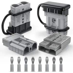 Nilight Anderson Connector 50AMP 6AWG Anderson Plug 12V-36V Battery Quick Connect/Disconnect Wire Harness Plugs Connectors Kit for 6 Gauge Cables Car Marine ATV Trailer Towing Winch Motor, 4 Pack Grey