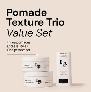 L'ANGE HAIR - Pomade Texture Trio Value Set (221g) - Lightweight Haircare Stylers: Cream, Pomade, Stick with Flexible & Firm Hold, Semi-Matte Finish for Smoothing, Frizz Control, Edge Shaping