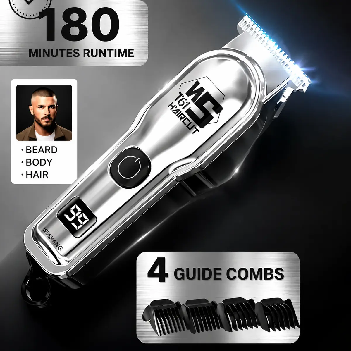 Electric Body Hair Trimmer-Groin Hair Trimmer, Professional Hair Clippers ,Rechargeable Beard Trimmer Razor Shaver for Men,Ball Trimmer,Men's Grooming  fade kit# Rechargeable Cordless Hair Clipper Kit