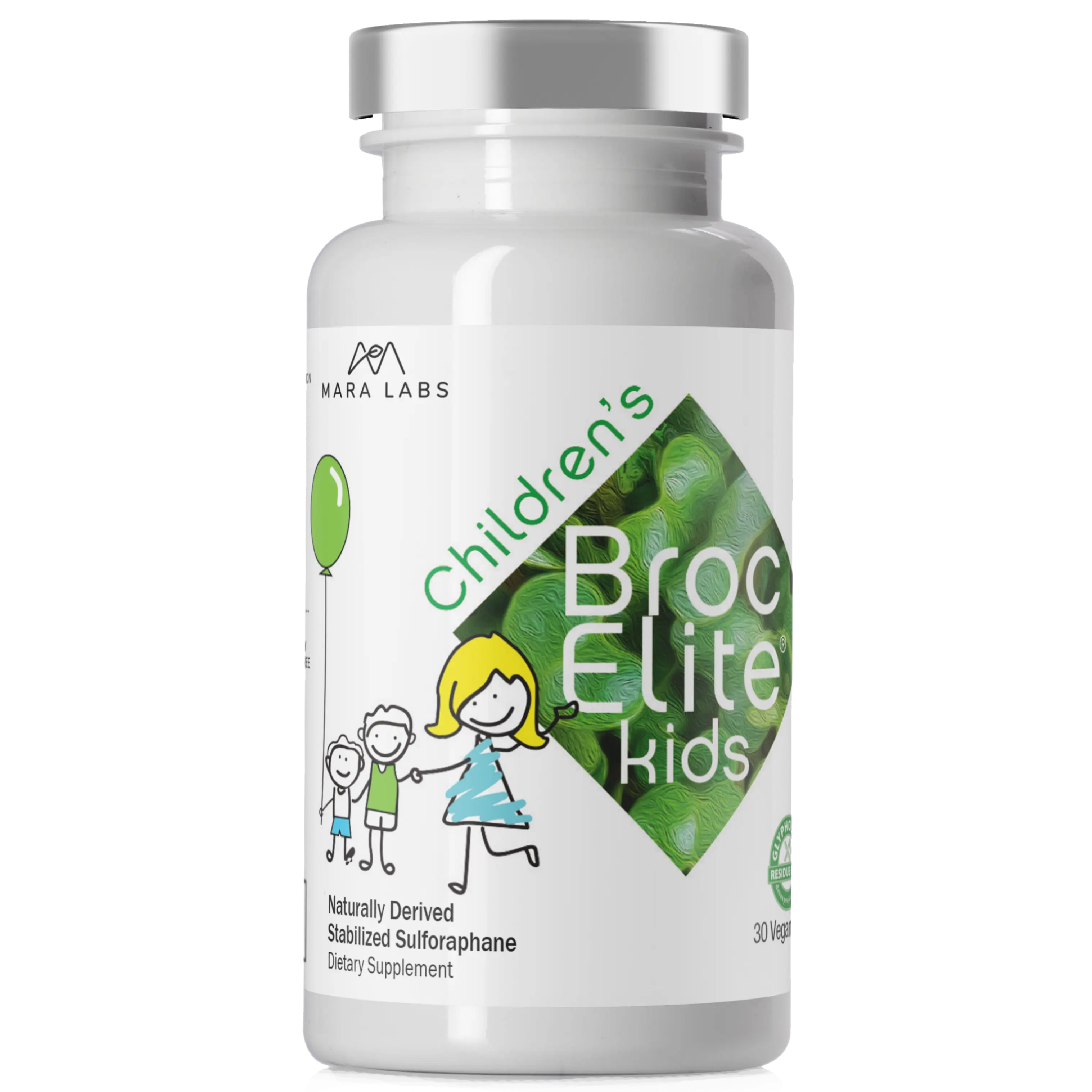 Mara Labs BrocElite Kids, Broccoli-Based Supplement with Stabilized Sulforaphane Extract, No Glyphosate Residue, 30 Servings Healthcare Fitness
