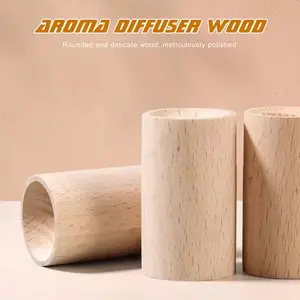 6 Counts Wooden Essential Oil Diffuser, natural wood material, long lasting fragrance, multi scene use for home and car, safe operation without heat
