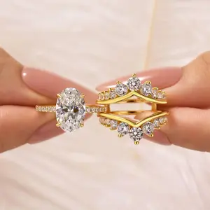 Maxine 3.5ct Oval Cut 2PC Engagement Ring Set,5A Cubic Zirconia Wedding Ring Set,Women's Ring Jewelry,Promise Ring for Daily,Travel,Proposal,Birthday,Anniversary