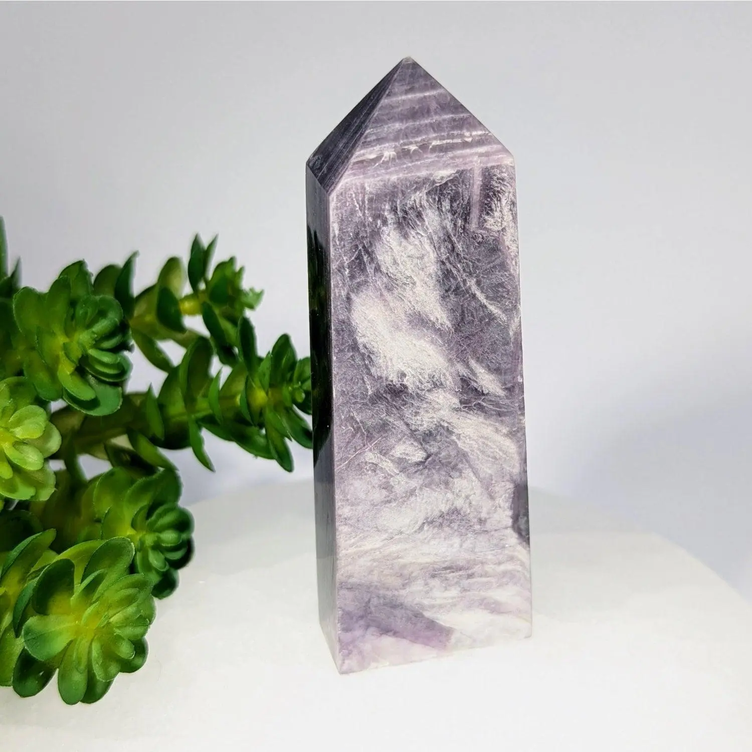 Lepidolite Flat Tower – Purple Mica Crystal