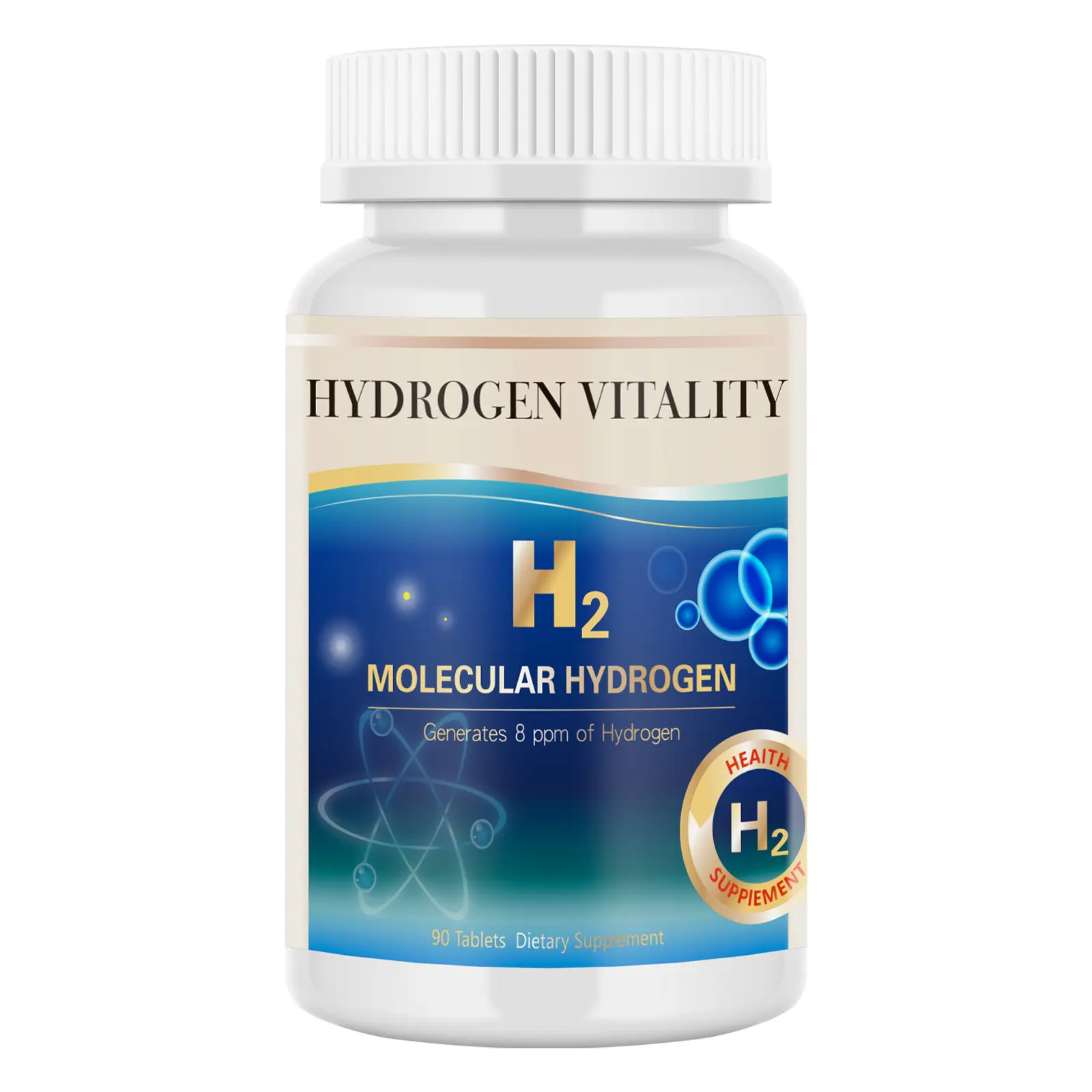 Hydrogen Vitality Molecular Hydrogen Tablets 8ppm H2 Concentration Clinically Studied Antioxidant Support BrainMD Technology Rapid Cellular Hydration Instant Hydrogen Water Anywhere On-The-Go Dissolve Tablets 0 Sugar Stamina Boost for Gym Travel