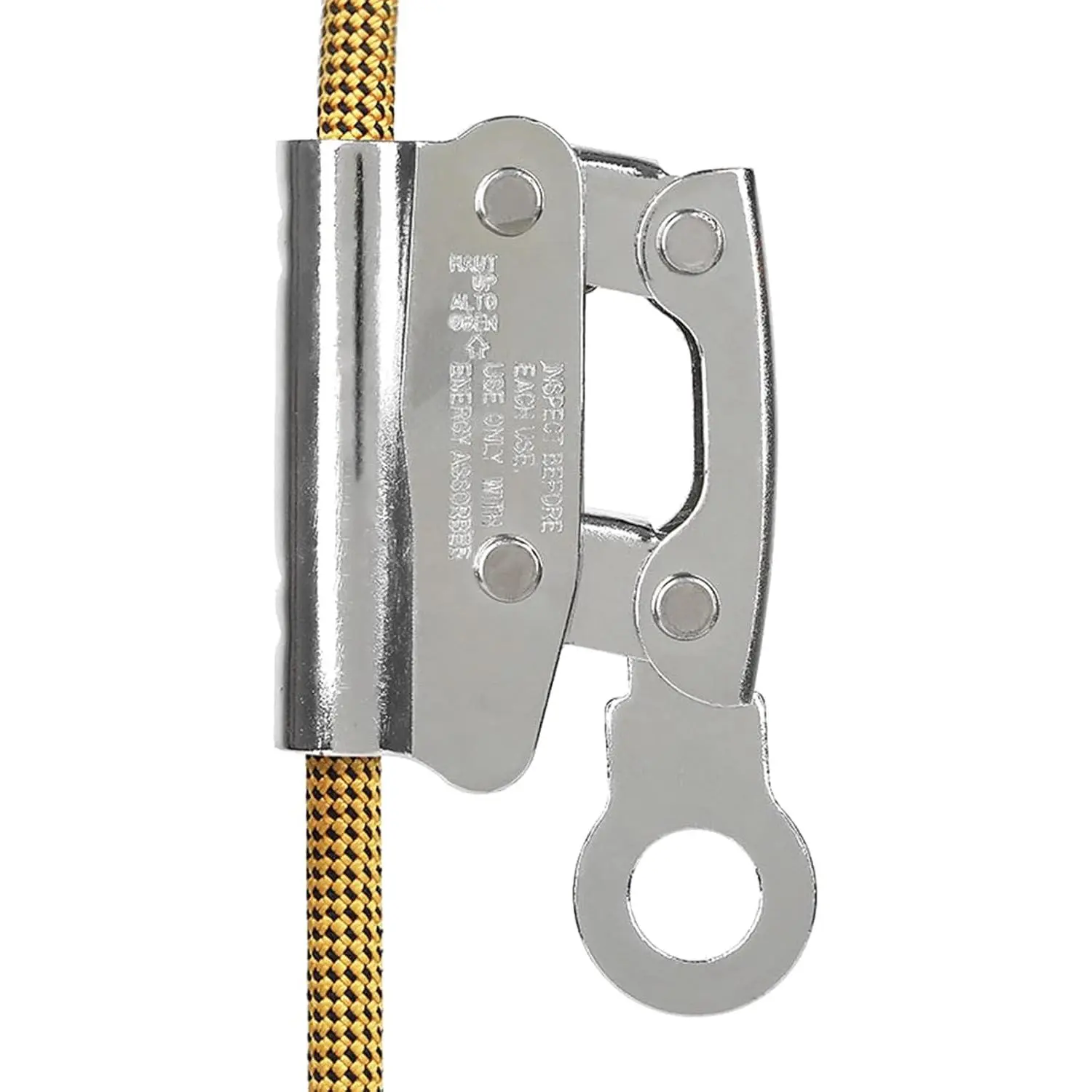 Climb Self Locking Rope Grab - Alloy Steel, Safety Protection 25 kN(Aprx 300LB),  with 5/8'' Lifeline Rope, for Construction, Climbing, Fall-Protection (Round Lock)
