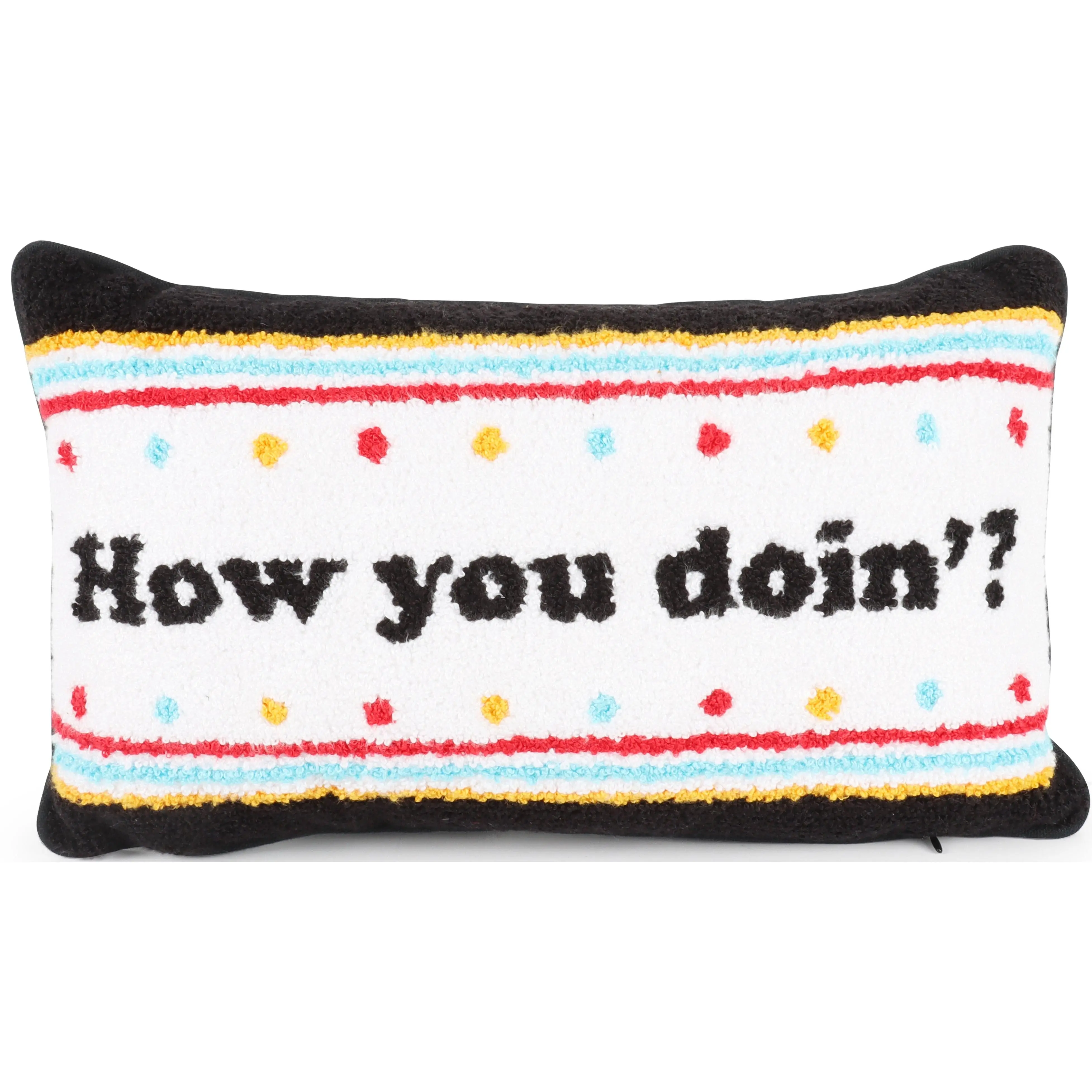 Jay Franco Official Licensed Needlepoint Cotton Decorative Pillow with Cushion - 9.5"x15"x1" Ultra-Soft Stuffed Collectible Collectibles Throw Pillow, Bold Look, Removable Cover, Hidden Bottom Zipper (Friends, Harry Potter)