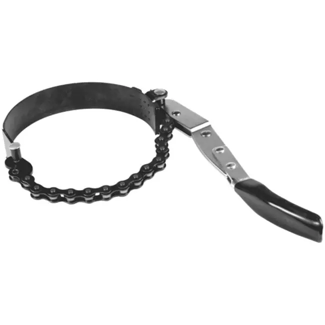 212 MAIN Steel Chain & Band Filter Wrench, Adjustable Size 2.75-4.5 in Large Range, Studded Band, Vinyl Grip