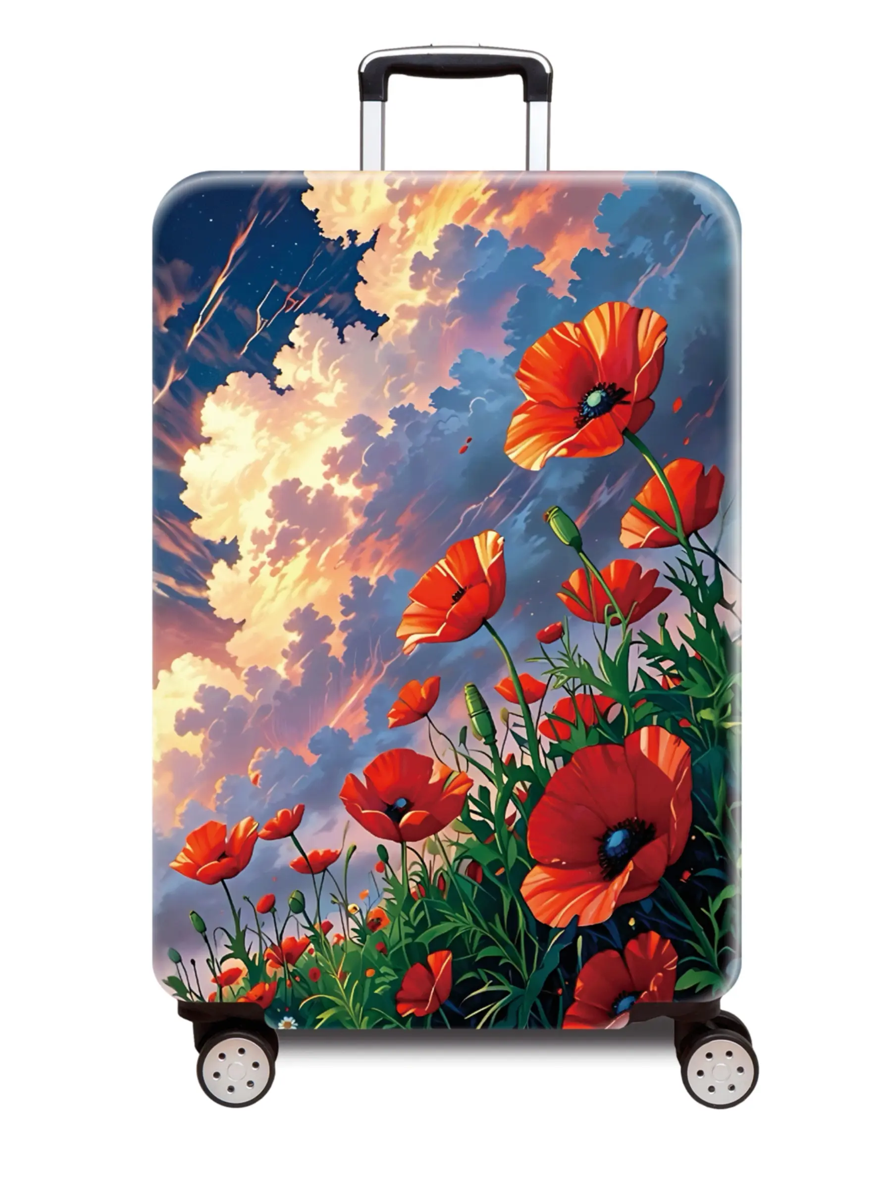 Thickened Luggage Protector Cover, Luggage Covers, Landscape Series Pattern, Suitable for Business Travel Vacation, Fits 20-28 Inch Suitcases, Durable Travel Accessory, Protective Cover
