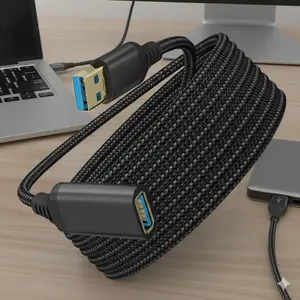 USB 3.0 Extension Cable High Speed Data Sync Charging Nylon Braided Durable Flexible for External Hard Drive Printer Mouse Keyboard Laptop PC Dock 0.5m 1m 2m 3m 5m Length Plug and Play