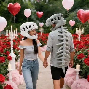 The Perfect Gift Choice for Valentine's Day, Dinosaur Skeleton Headgear Pillow, 3 Color Options, Perfect for Party Cosplay & Sofa Lounging, Unisex Design, Suitable for Various Holidays and Parties.