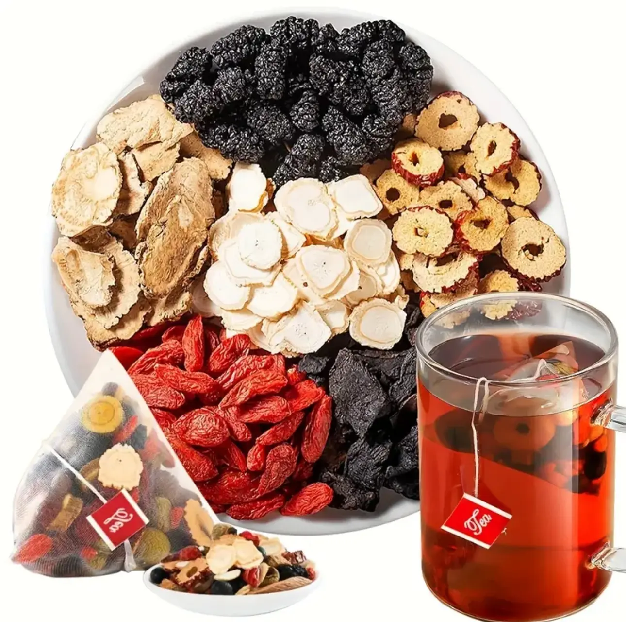 Kidney tea formula Ginseng Five Treasure TeaCombination Scented Tea  Five Treasure Tea RedDate Wolfberry Tea Men's Tea Health TeaMulberry Herbal Formula Health Tea WB Natural  Fruit Beverage
