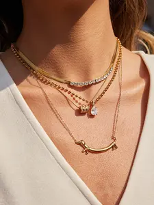 Fashion Stainless Steel Sausage Dog Neckalce Women's 18K Gold Plated Waterproof Animal Hypoallergenic Jewelry Girls Gift Whimsical Necklace