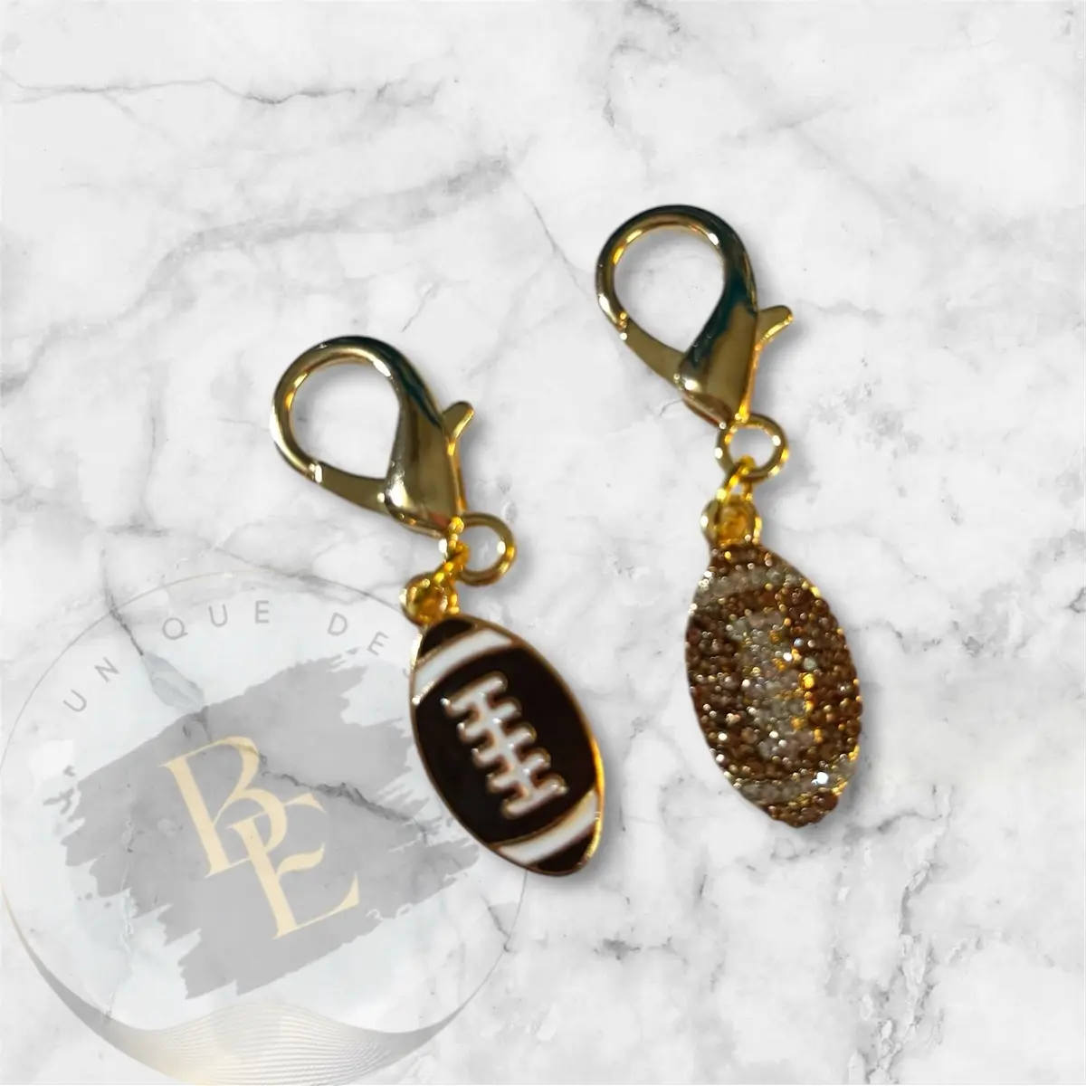 Football Stitch Markers Set of Two - Perfect for Keeping Track of Your Stitches