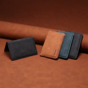 Denier RFID Magnetic Slim Credit Card Bag - Sleek Minimalist Design for Secure Storage Plain Pattern Compact Wallets