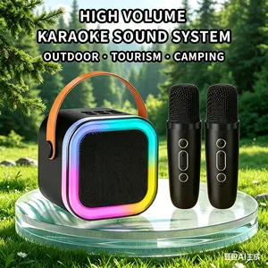 NEW Hot K12 Bluetooth Speaker Portable Home Cute Karaoke Mini Wireless Audio with Microphone K Song Family Singing Machine
