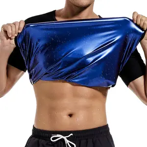 Sauna Tops for Men Workout Sweat T-Shirt Gym Exercise Body Shaper Fitness Shapewear Sauna Sweat Short Sleeve Shirt