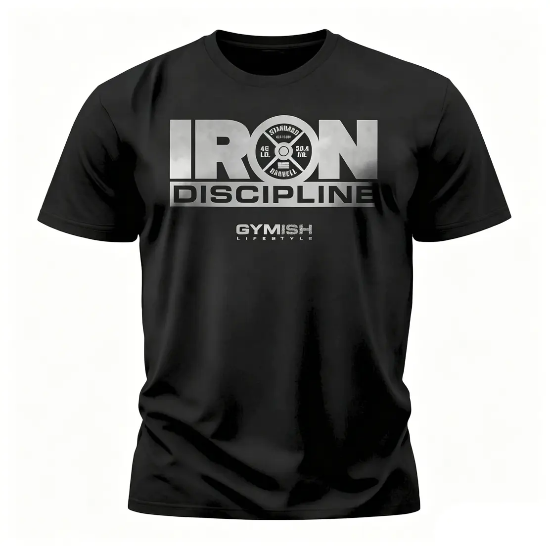High-Quality Casual Top,Casual Classic Graphic TeeGymish Lifestyle Men'S Iron Discipline Motivational Workout T-Shirt - Gym Shirt With Fitness Slogans, Short Sleeve Round Neck Casual Training Top, Machine Washable For Weightlifting,, Gymnastics & Year-Rou