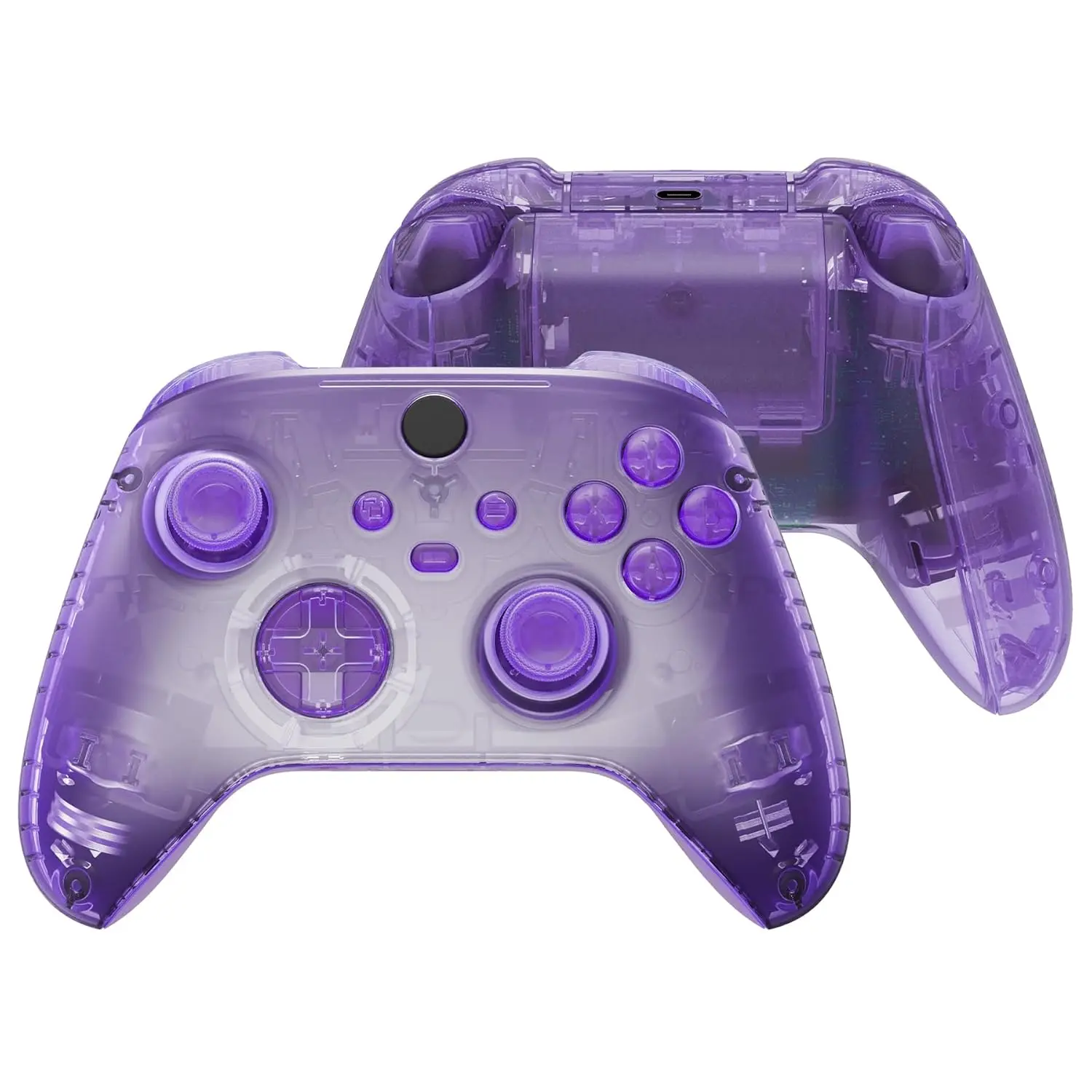 eXtremeRate Full Set Controller Accessories for Xbox Series X&S Core Wireless Controller - Atomic Purple Replacement Side Rails, Grips, Front/Back Plates, Battery Cover, 1* Dpad/Middle Bar, Thumbstick Repair Tools & Parts (Game Console Accessories)