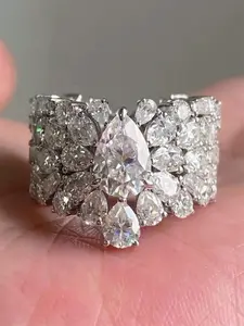 Elegant Women's Copper Ring, Artificial Zirconia Jewelry for Weddings, Engagements, Anniversaries, Party Accessories Gift, Wedding Anniversary Ring