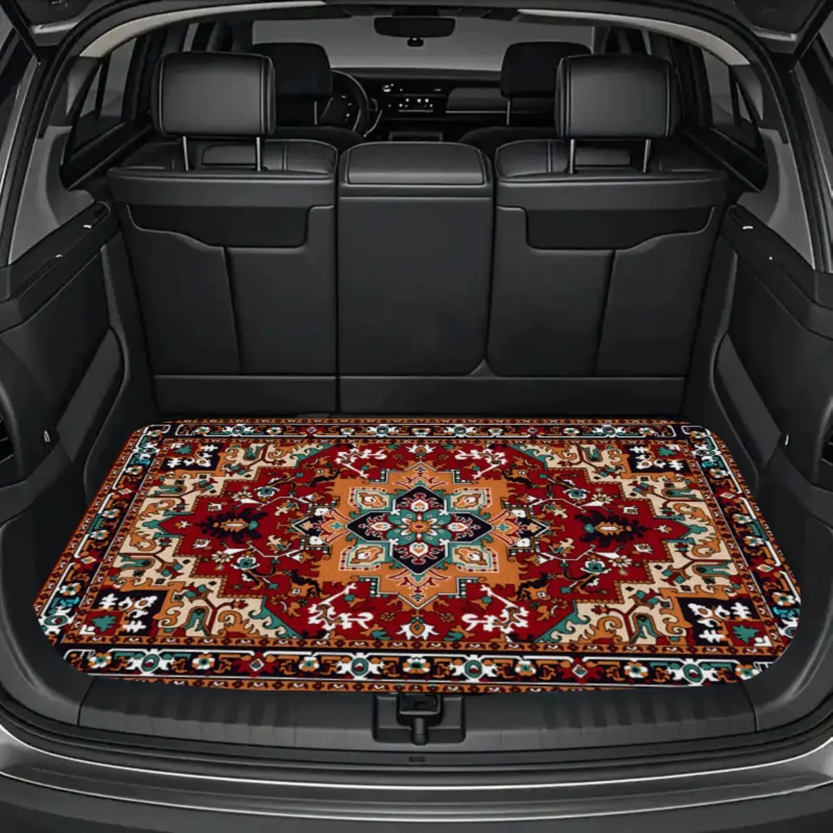 Floral Flower Car Trunk Mat Aesthetic Vintage Cargo Liner Waterproof Anti-Slip Car Interior Decor  Vehicle Interior Accessories Suitable for Most Car Models