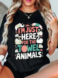 100% Cotton Funny Cruising Hotel Towel Animals for Cruise Lovers T-Shirt