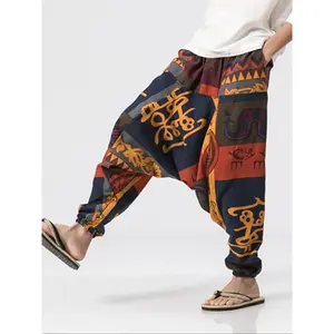 Men's tribal pattern waist tied harem, Bohemian casual comfortable pants, summer men's underwear, Bohemian pantsRAIMENTRY