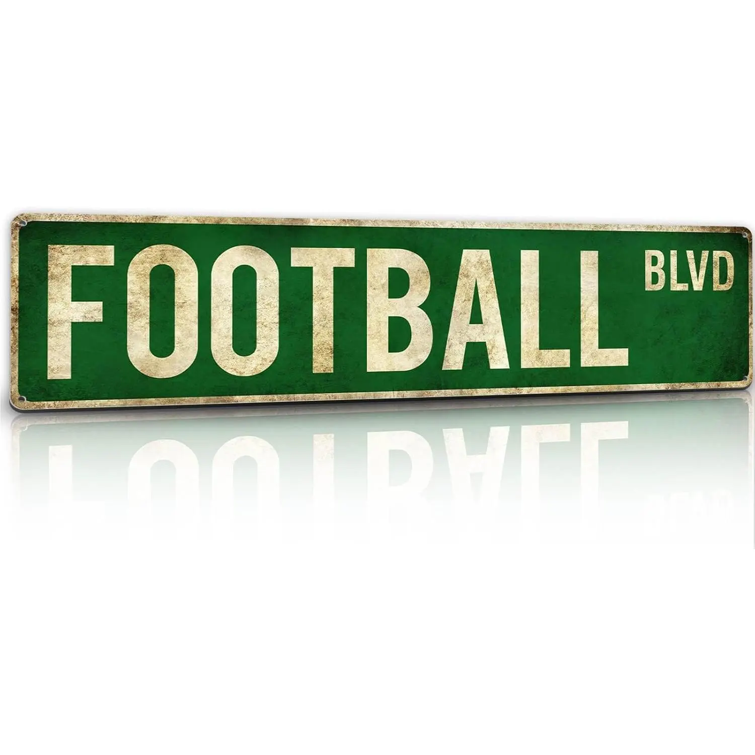 Vintage Rectangular Football Metal Wall Plaque - Room Home Decor Sign, Ideal 8-12 Year Old Boys' Birthday/Christmas Gift, Summervibes Outdoor Art (Plaques & Signs, Home Decor Products)