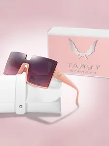 Women's Fashionable Large Frame Sunglasses, Trendy Casual Tinted Lens Sunglasses for Everyday Use, Fashion Accessories for Outdoor Activities