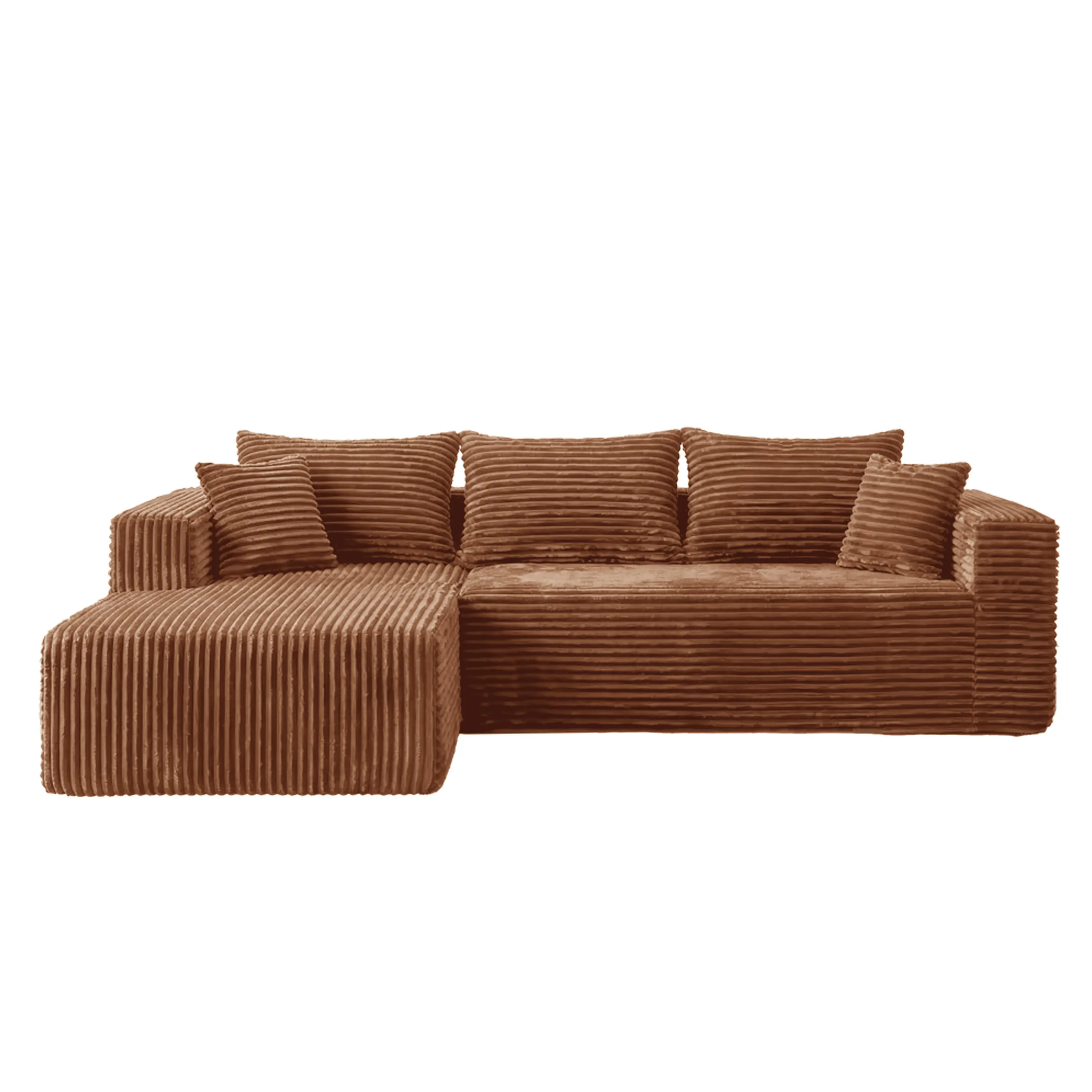 ANY BOX 118&92.5" L/U-Shaped Modular Boneless Sectional Couch Oversized Deep-Seat Suitable for Living room/Bedroom/Apartment 0112BR