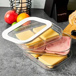 Three-Layer Stackable Plastic Airtight Refrigerator Storage Containers Set with Lids, Food Safe Organizer for Deli Meats, Turkey, Slices, Kitchen Essential, Fridge Storage Container