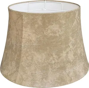 Large Drum Lamp Shades 12" Top x 16" Bottom x 11" High, Seaside Village Leather Lampshade (Spider Fitter) for Table Lamps Floor Lamps, Hand Crafted Easy Assembly Required