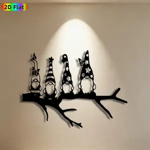 1pc Gnome Metal Wall Art Gnome Statue Mural, Ideal Gift for Christmas, New Year, Weather-Resistant Metal Wall Decor Wall Sculptures, Perfect for Garden Fence & Living Room Wall, Perfect for Gnome Enthusiasts