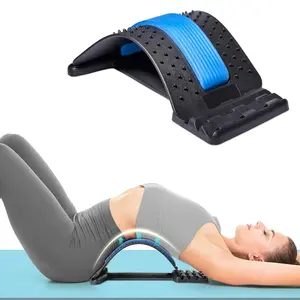 Arched Back Stretcher with Acupressure Massage Points, 4-Level Adjustable Lumbar Support for Lower Back Pain Relief, Spinal Decompression & Body Care