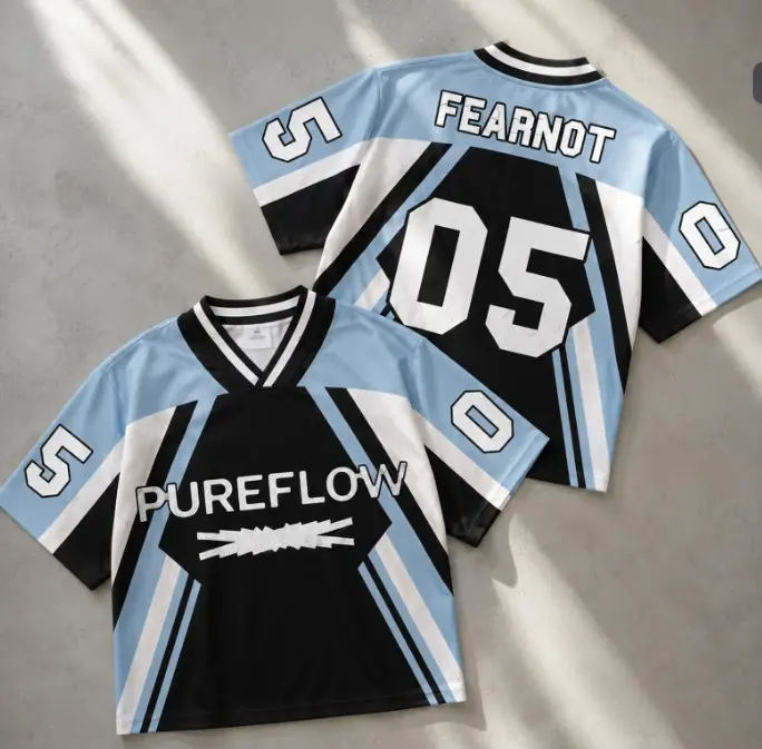 Y2K Geometric Sports Jersey, Kpop Streetwear Shirt, Concert Outfit