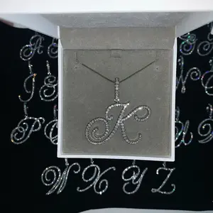 New Fashionable A-Z Cursive Initial Letter Name Pendant Necklace For Women Simple Rope Chain Letter Necklace Fashion Jewelry Gift