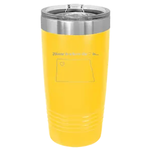 North Dakota Heart 20 oz Tumbler | Yellow