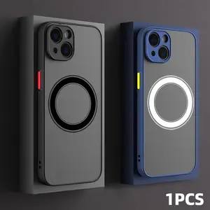 Magnetic Wireless-Charging Armor Phone Case, Protective Shockproof PC Hard Cover with Camera Protection, Compatible with iPhone 11 12 13 14 15 16 17 Pro Max, Casing