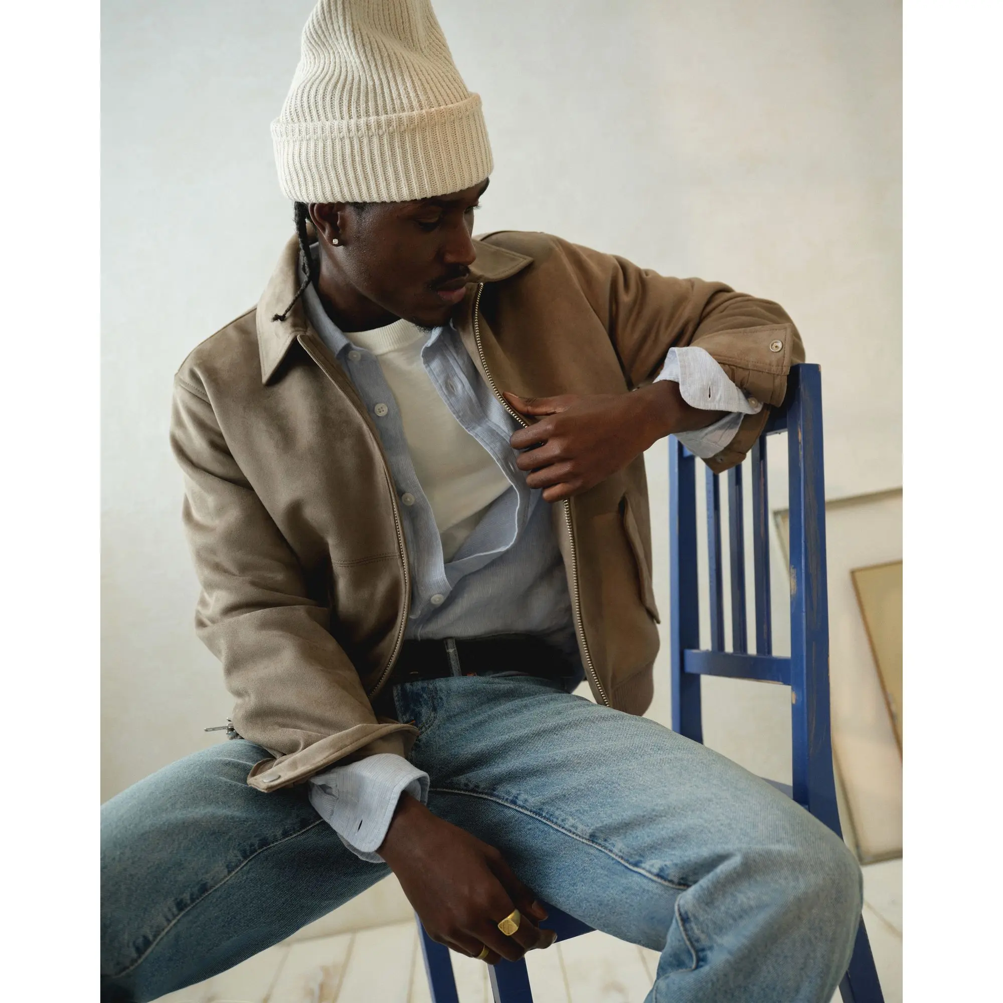Abercrombie & Fitch Vegan Suede Bomber Jacket
