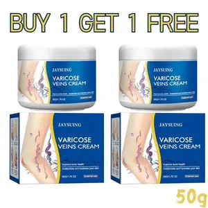 Varicose Vein Relief Cream for Legs, 50g (Buy 1 Get 1 Free) - Daily Gentle Hydrating Moisturizer, Eases Pain, Swelling & Tired Heavy Limbs, Bee Venom Anti-Aging Body Lotion for Dry Skin
